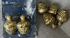 6 Lempereur 2    Bernard Paris Antique Brass Post Finials Drape Pulls New In Pack