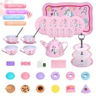 Unicorn Tea Party Set - 36pcs Pretend Play Toys For Girls Age 3-6  Gifts