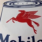 Vintage Mobiloil Sign - Motor Oil Bucket Quart Can Gas Porcelain Mobil Sign