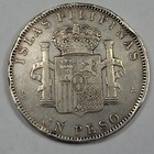 1897 Philippines Peso Spanish Silver Coin Young Head Alfonso Rim Hits  j179