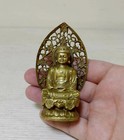 9cm  Buddhism Antique Bronze Carved Sakyamuni Amitabha Tathagata Buddha Statue