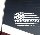 Set Of 2 - Trump American Usa Flag Car Window - Bumper Decal -weather Proof