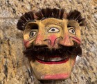 Vintage Mexican Folk Art Double Face Three Eye Demonic Carved Weirdo Mask