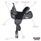 Hilason Western Horse Treeless Trail Barrel Saddle American Leather Black Rough