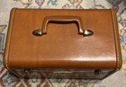 Vintage Samsonite  Leather Train Case Makeup Cosmetic Box With  1950s