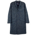 J  Crew Ludlow Topcoat Wool Blend Herringbone Navy Blue Gray Jacket Sz 34r