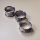 Vintage Silver Plate Napkin Rings Set Of 3 Classic Retro Tableware Tarnished Pat