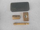 Antique 1918 Gillette  pocket  Razor Set Gold Plated Brass Complete