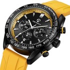 Aocasdiy Homage Chronograph Watch Yellow Rubber Strap Men s Black Dial
