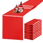 10 Pack Red Satin Table Runners 12x108 Inch Long For Wedding Party Banquet Decor