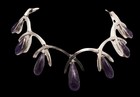 Vtg Antonio Pineda Taxco Mexico Sterling Silver Amethyst Modernist Necklace 143g