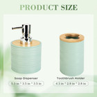 2 Pcs Sage Green Bathroom Accessories Set  Soap Dispenser And Toothbrush Holder 