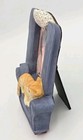 Vintage Cat Picture Frame For 2   3  Photo Blue Victorian Chair Orange Tabby Cat