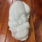 Vtg Andrea By Sadek Ceramic Sleeping Cat Large Figurine Celadon Blue Japan