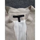 White House Black Market Tan Linen Blend Military Peplum Blazer Jacket Size 14