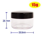 12pack 15 Gram Small Clear Cosmetic Sample 15ml Empty Containers For Make-up    