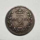 1868 Great Britain 2 Pence Uk Silver - Rare Low Mintage Key Date - Small Coin C 