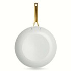 Signature Ribbed 12  Fry Pan Non-stick- White   Gold