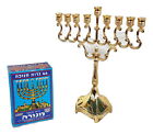 New Jewish Menorah Chanukah Hanukkah Israel Judaica 8 2   44 Candles Gold Color