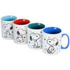 Peanuts Freckled Joy 15 Oz  Stoneware 4-piece Mug Set In Assorted Designs