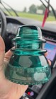 Aqua  blue green   Hemingray 42 Electrical Glass Insulator - Made In Usa