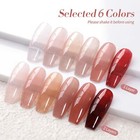Born Pretty Jelly Gel Nail Polish Set Burgundy Wine Red Gel Polish Crystal Tr   
