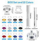 600 Set Grommet Eyelet Snap Button Kit For Leather Craft Shoe Bag With 3pcs Tool