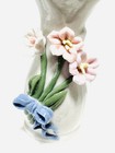 Vintage Miniature Bud Vase Porcelain 3 5    Pink Roses Blue Bow