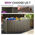 90 Gallon Large Resin Deck Box Outdoor Storage Box Waterproof Patio Garden Box