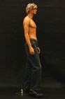 Realistic Tan Adult Male Standing Full Body Fiberglass Mannequin With Wig