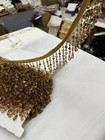 3    Beaded Trim Fringe -  Sold By The Yard Dark Gold