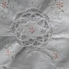Square Floral Embroidered Cutwork Pillow Cover White Pink 15x15  Opening  18x18 