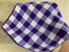 New Handmade Crocheted Afghan Throw Purple Gingham Squares Approx 49    Square 