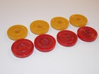 8x Vintage Red Marble   Butterscotch Bakelite 1 25  Backgammon   Poker Chips