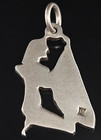 Silver Egyptian Woman Harpist Charm Pendant 900 Egypt Music Harp Vintage