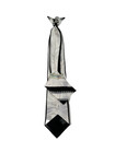 Gino Clericci Boy s Clip-on Tie Hanky Black Cream Charcoal Grey Polyester 14 