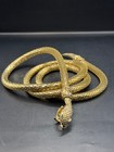 Vtg 70s Whiting   Davis Gold Tone Mesh Snake Belt Head Clasp Disco Cleopatra 46 