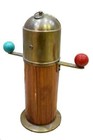 Vintage Brass Nautical Compass Binnacle Gimbals Maeine Compass Wooden Stand