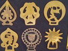 Vintage Horse Brass Medallion-bridle Ornaments Lot Of 6