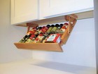 New-kitchen Storage Under Cabinet Spice Rack  Handmade Hardwood  Holds 16 Large 