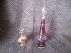 2 Egyptian Glass Blown Perfume Bottles W stoppers   great Birthday Present 