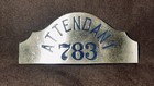 Vintage Attendant Hat Badge Plate Metal Pin Railroad Gas Station