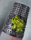 Vintage Silver Tone Thimble With Enamel For Of   Flowers