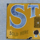 Antique 1930s Porcelain Enamel Coated Star Tobacco Advertising Sign 24x12