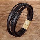 Wsesto Bracelet Leather Brown Men s Classic Men s Bracelet Leather Strap Magn   