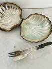 Vintage Rare Silver Plated  Seashell Shaped Butter Dish Caviar Dish