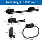 4 Piece Towel Bar Set Bath Accessories Bathroom Hardware Set No Drilling Needed