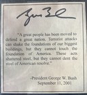 George W  Bush Signed 9 11 Speech Excerpt - Jsa - Beckett Slabbed - President