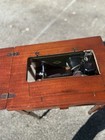 Vintage Wood Sewing Machine Cabinets And A Matching Stool - Singer