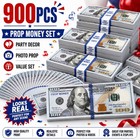 900 Pcs Movie Prop  100 Bills Replica Copy Money Film Video Theater Cash Set New